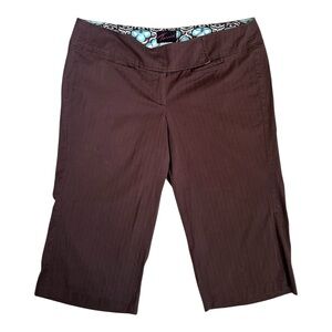Torrid Vintage Brown Pinstriped Capris Pants
